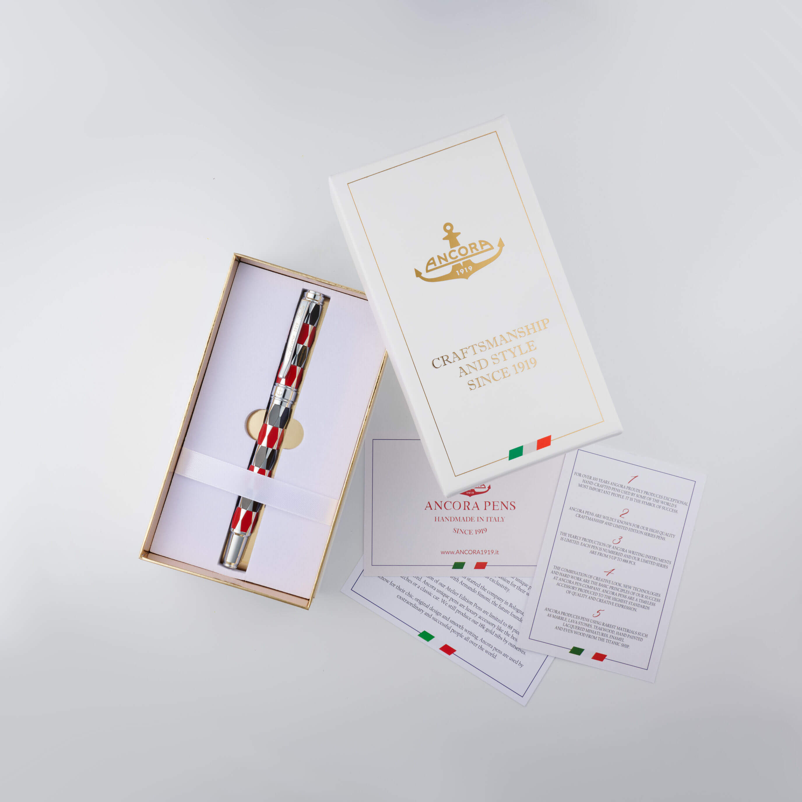 Ancora Masquerade Red With Cap Limited Edition Pen of 88 Enamel Luxury Rollerball