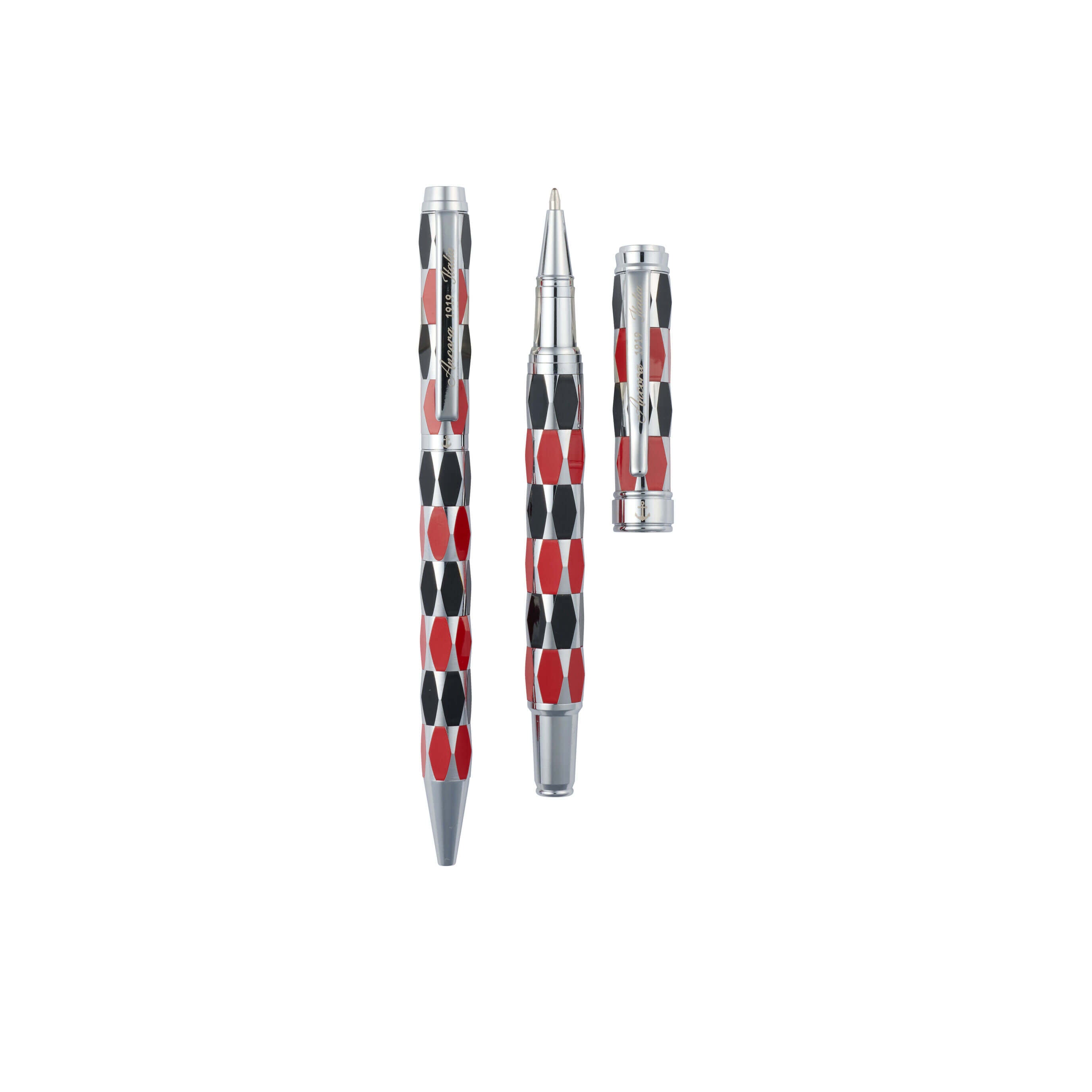 Ancora Masquerade Red With Cap Limited Edition Pen of 88 Enamel Luxury Rollerball